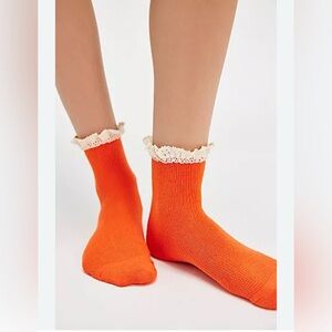 Free People Lacy Thrills Socks in Burnt Sienna